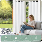 Patio Curtains Outdoor Waterproof 6 Panels, Porch Sun Shade | Weatherproof & - Image 3