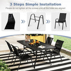 Tangkula Patio Dining Chairs Set of 4, Outdoor Stackable All Weather Heavy Duty - Image 7