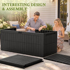 Flamaker 220 Gallon Large Outdoor Storage Box Waterproof, XL Resin Deck Box | - Image 4