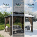 Outdoor Curtains Waterproof Panel W52 x L95 Inch Mocha, 1 Panel | Grommet Top - Image 5