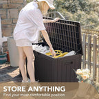 Devoko 100 Gallon Waterproof Resin Deck Box, Large Outdoor Storage Box | Indoor - Image 7
