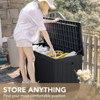 Devoko 100 Gallon Waterproof Resin Deck Box, Large Outdoor Storage Box | Indoor - Image 8