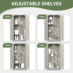 Outdoor Storage Shed with Floor & Adjustable Shelves, Wooden Garden Tool - Image 5