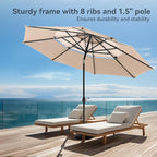 PHI VILLA 10ft Outdoor Patio Umbrellas, 3 Tier Table Umbrella, 1.5" Pole - Image 9