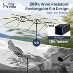 PHI VILLA 15ft Large Outdoor Patio Umbrella - Image 3