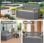 Flamaker 80 Gallon Storage Bench, Deck Box - Image 4