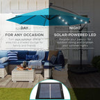 Best Choice Products 10ft Solar LED Offset Cantilever Hanging Market Patio - Image 3