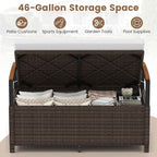 RELAX4LIFE Wicker Outdoor Storage Bench - Image 3
