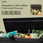 Flamaker Resin Deck Box 120 Gallon Waterproof Large Outdoor Storage Box | - Image 5