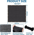 20 x 20 FT Shade Cloth -for Garden Plants, 90% Sunblock Shade Neting -for - Image 6