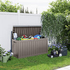 PatioZen 90 Gallon Resin Deck Box, Lockable Patio Outdoor Storage Box - Image 6