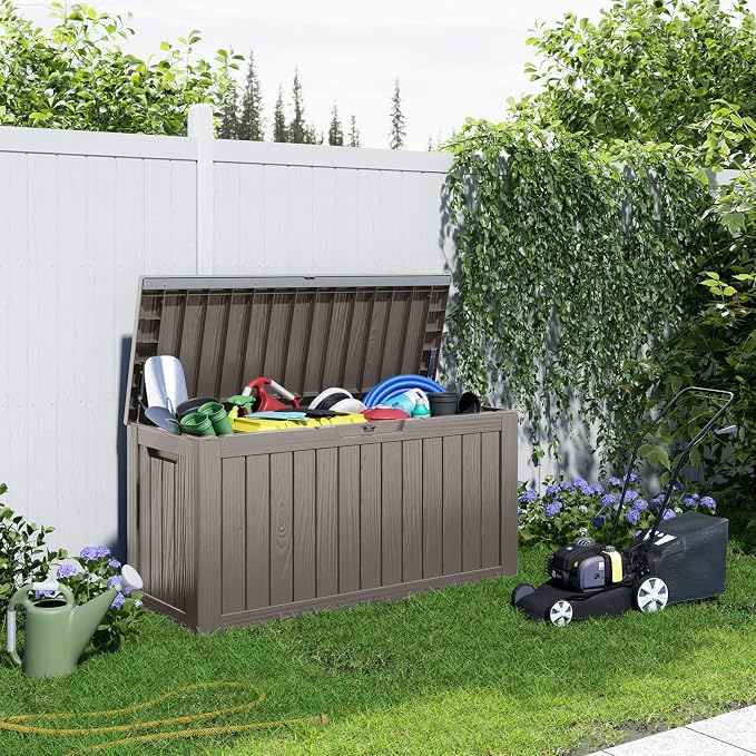 86 Gallon Deck Box, Lockable Waterproof Outdoor Storage Boxes - Image 6