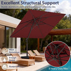 10' X 10' Patio Umbrella Cantilever Outdoor Rectangle Umbrella, Heavy Duty - Image 2