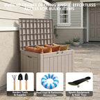 Outdoor Storage Box, 35 Gallon Waterproof Deck Box, Quick Snap-Lock Resin - Image 7