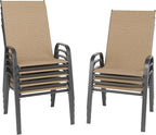 Patio Chairs Set of 8, Outdoor Dining Chairs Stackable by furniture