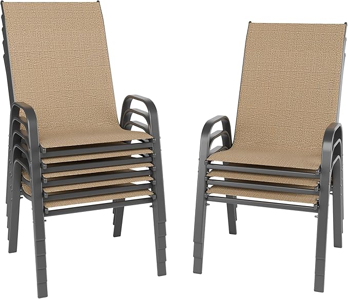 Patio Chairs Set of 8, Outdoor Dining Chairs Stackable by furniture