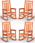 Oversized Outdoor Rocking Chairs Set of 4, 380lbs Heavy-Duty Large Patio Rocker by CIOKEA
