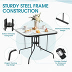 Patio Dining Table for 4 with Umbrella Hole | Outdoor 5 Piece Dining Set 36" x - Image 4