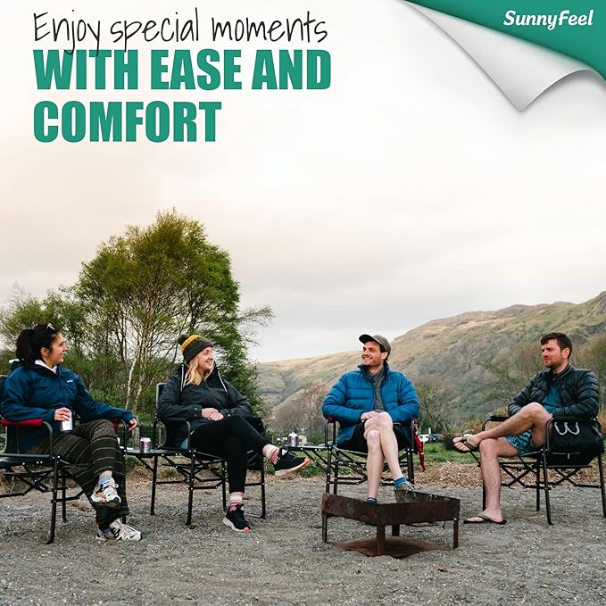 SUNNYFEEL Camping Directors Chair, Heavy Duty, Oversized Portable Folding Chair - Image 5