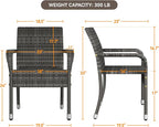 Yaheetech Set of 2 Stackable Outdoor Rattan Dining Chairs, All-Weather Firepits - Image 3