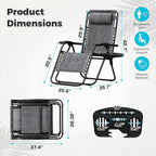 Homall Zero Gravity Chair Patio Folding Lawn Lounge Reclining Chair | - Image 3