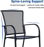 Patio Dining Chairs Set of 8, Metal Mesh Patio Furniture Set - Image 4