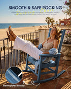 Oversized Outdoor Rocking Chairs Set of 2, HDPE Porch Rockers - Image 9
