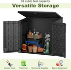 36 Cu Ft Resin Outdoor Storage Shed, Weatherproof Horizontal Outdoor Storage - Image 4