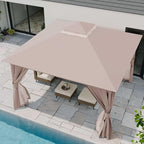 12'x12' Outdoor Gazebo, Heavy Duty Metal Frame Patio Canopy - Image 4