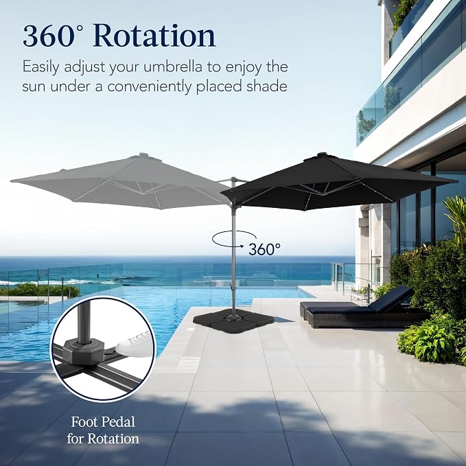 Best Choice Products 10ft Solar LED Offset Cantilever Hanging Market Patio - Image 3