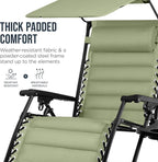 Best Choice Products Oversized Padded Zero Gravity Chair w/Canopy Headrest Cup - Image 6
