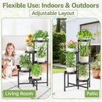 iDavosic.ly Plant Stand with Garden Tools Indoor Outdoor, 5 Tier, Tiered Flower - Image 9
