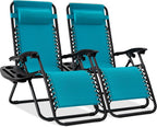 Best Choice Products Set of 2 Adjustable Steel Mesh Zero Gravity Lounge Chair by Unknown