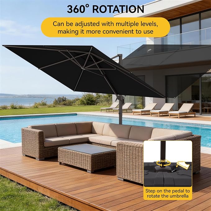 9x12 FT Cantilever Patio Umbrella - Image 5