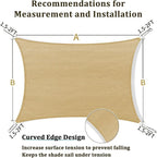 Shade&Beyond 9'x10' Sun Shade Sail Canopy Rectangle, UV Block Breathable Curved - Image 5