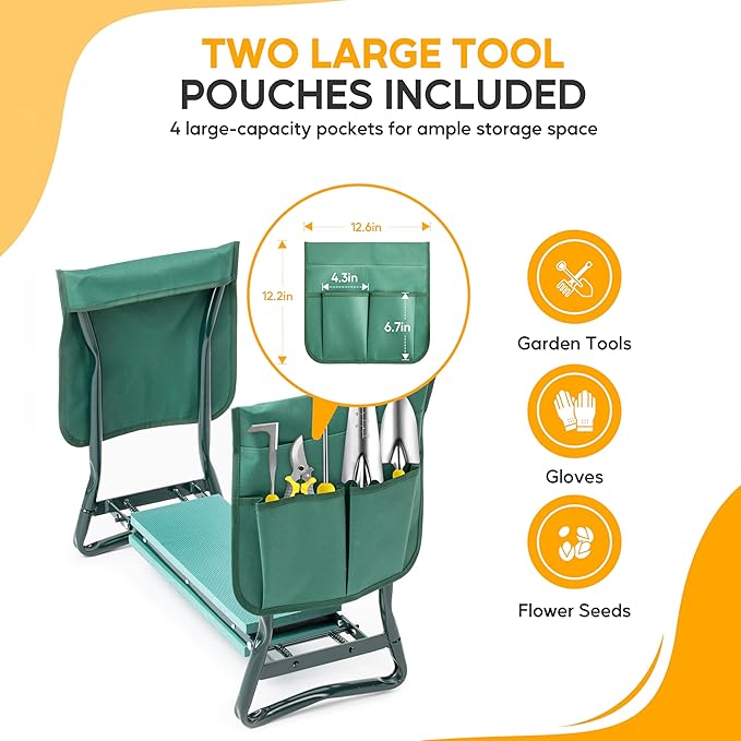 Simple Deluxe Garden Kneeler and Seat, Foldable Kneeling Stool - Image 3