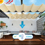 Retractable Sun Shade Sail 5' x 25' Waterproof Wave Pergola Shade Cover - Image 2