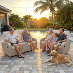 Oversized 2 Pieces Wicker Outdoor Recliner Loveseat - Image 3