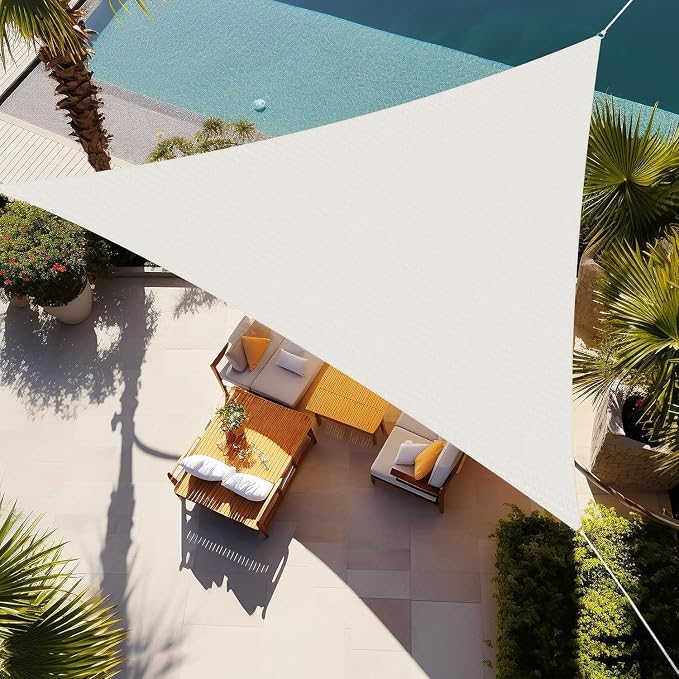 Shade&Beyond Custom Sun Shade Sail 12'x14'x18.4' Triangle Sun Sail Shades Patio by ShadeBeyond