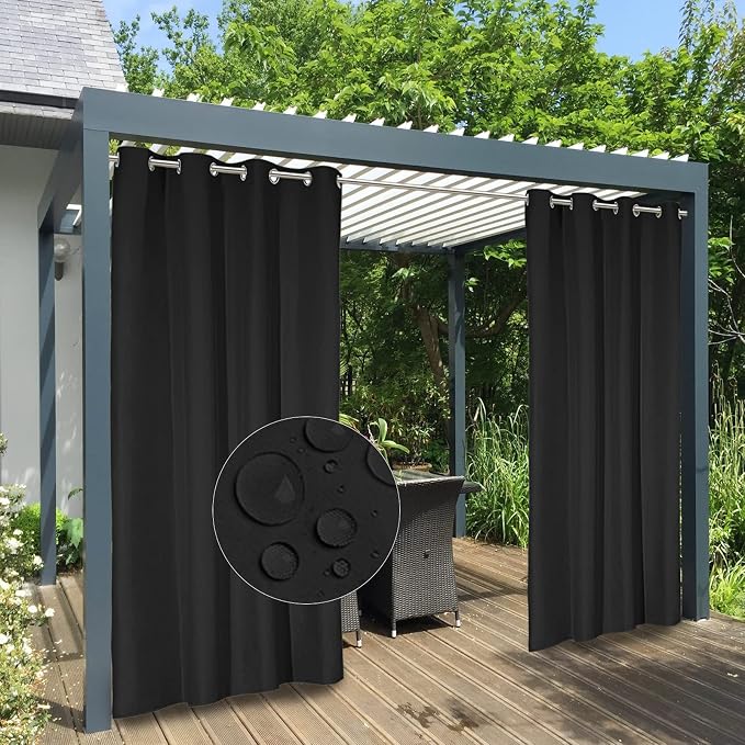 Easy-Going 100% Waterproof Outdoor Curtains 54x84 inch, Gazebo and Pergola 2 by Easy-Going