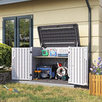 Aoxun Outdoor Storage Cabinet 35 Cu.Ft Outdoor Trash Can Storage Shed, and Lawn by Aoxun