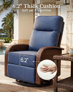 Resort-Grade Outdoor Swivel Recliner, 6.2" Ultra Thick Cushions | Heavy Duty - Image 6