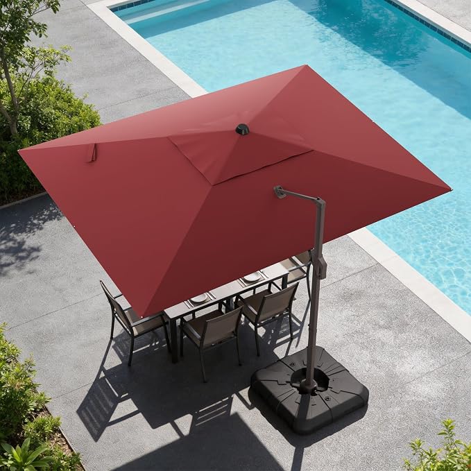 9x12 FT Cantilever Patio Umbrella, Large Rectangular Offset Outdoor Umbrella by ZLACUIU