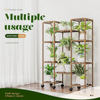 GENTINGBRO Plant Stand with Wheels Outdoor Indoor Hanging Plant Shelf - Image 2