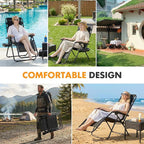 NEWBULIG Zero Gravity Chairs Set of 2, Lounge Chair Folding Portable Adjustable - Image 8