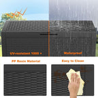 PatioZen 120 Gallon Deck Box Outdoor, Weatherproof Resin Patio Storage Box - Image 6