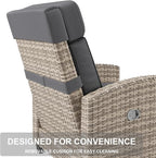 Recliner Chair Wicker, Adjustable Patio Lounge Chair, - Image 7