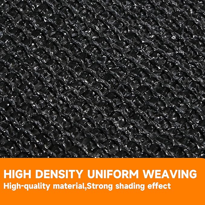 90% Shading Rate 8'x10' Black Shade Cloth, UV Resistant Durable Mesh Tarp - Image 4