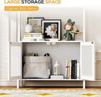 Bookcase with Drawers, 4-Tier Bamboo Bookshelf Ladder Shelf with 6 Hooks - Image 4