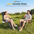 NEWBULIG Zero Gravity Chairs Set of 4, Folding Lounge Recliner Chair | Portable - Image 8
